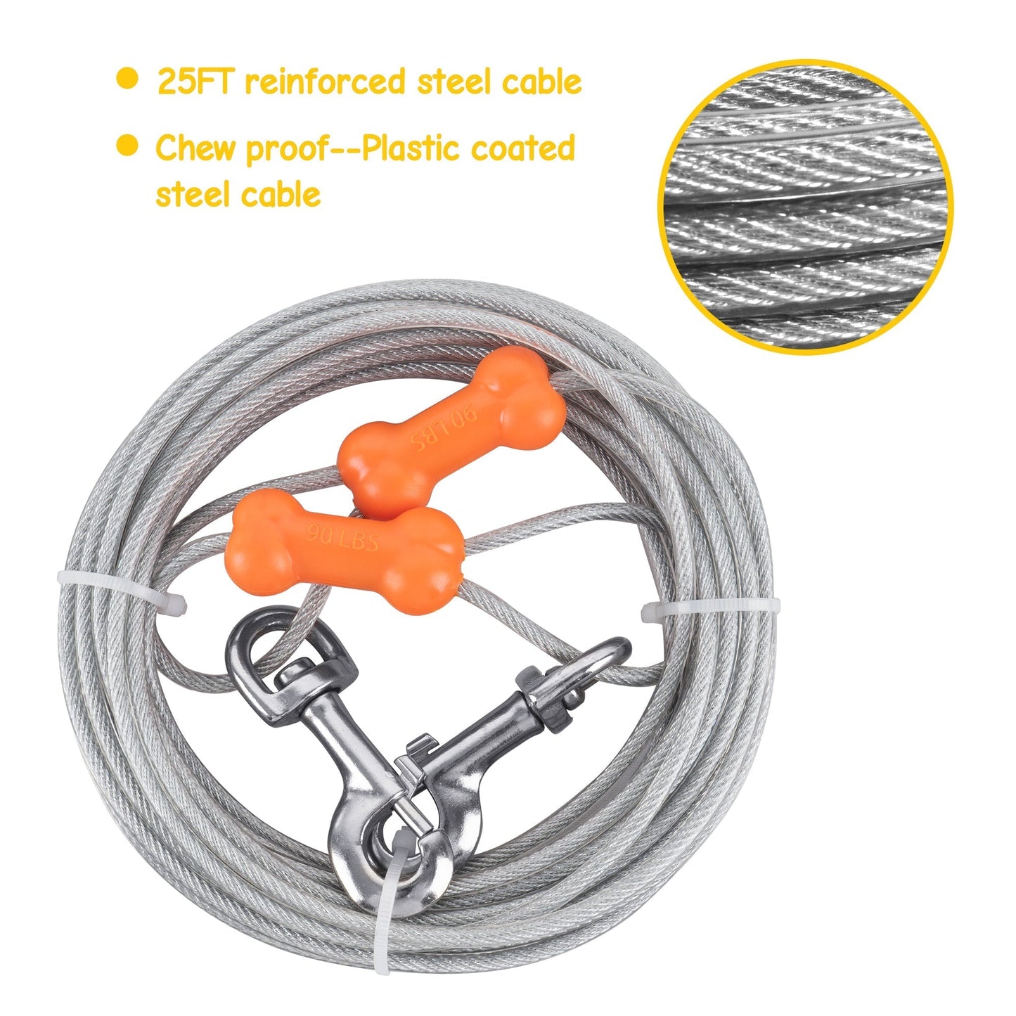Tie-Out Cable & Spiral Stake Set