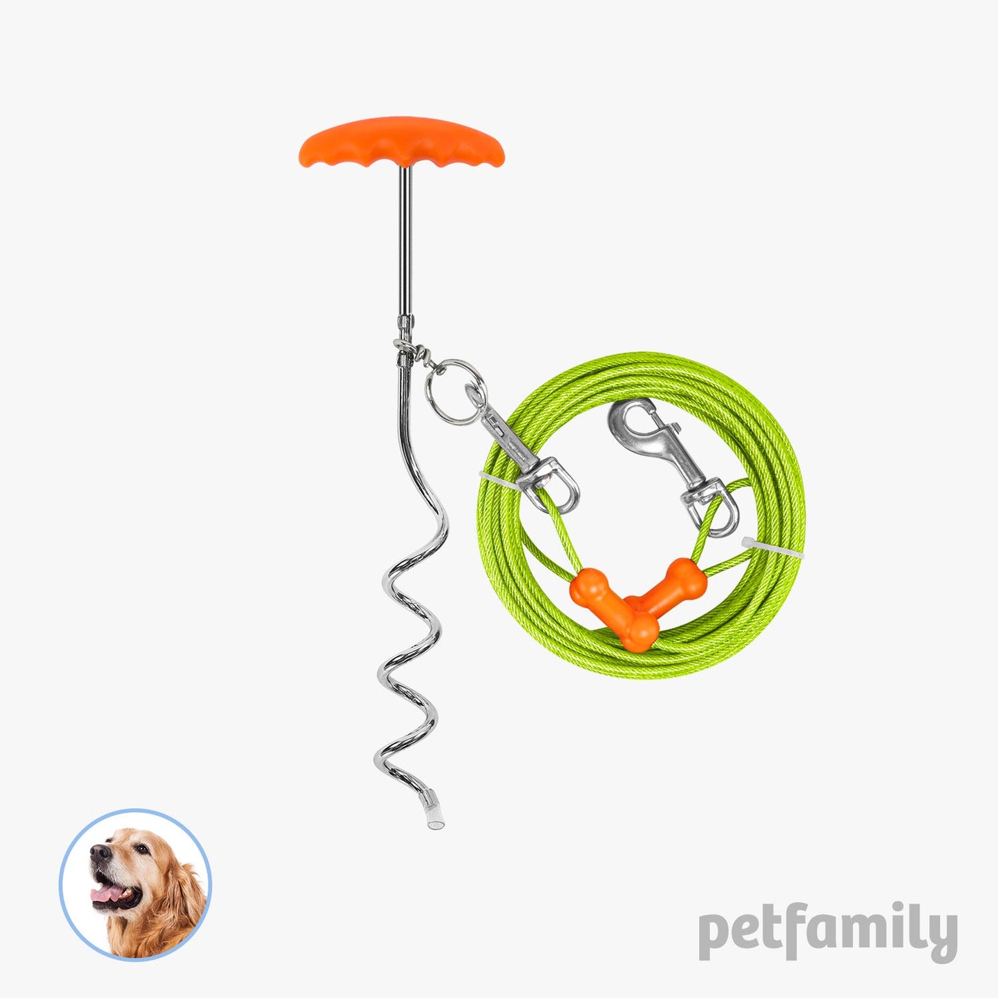 Tie-Out Cable & Spiral Stake Set
