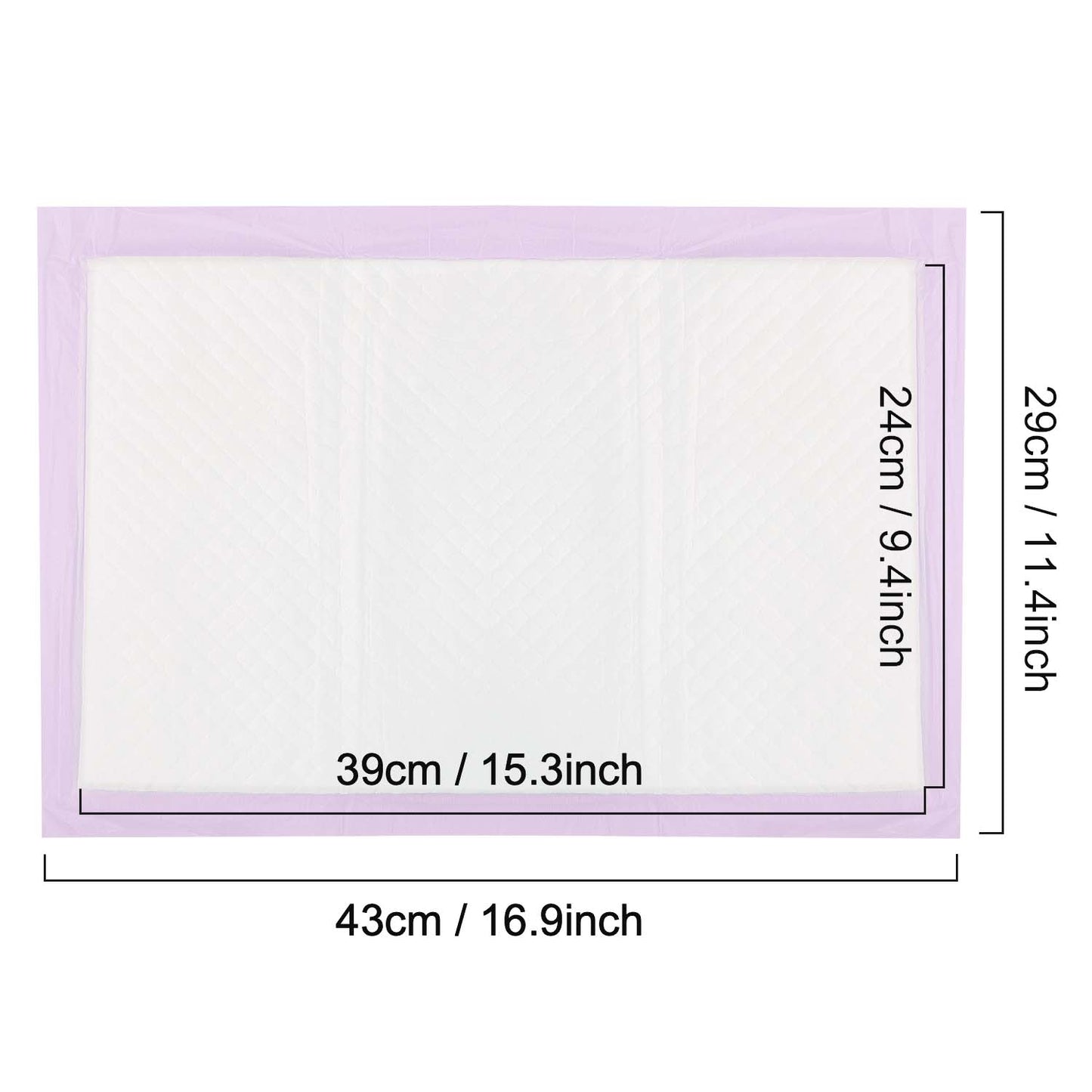 Cat Litter Box Pads Lavender 16.9” x 11.4” 40 Pieces