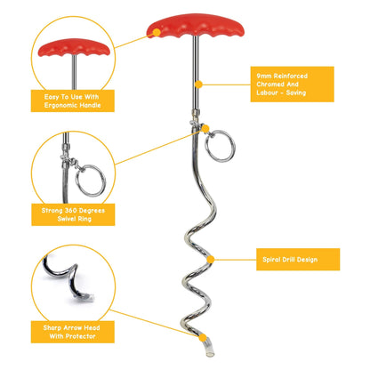 Tie-Out Cable & Spiral Stake Set