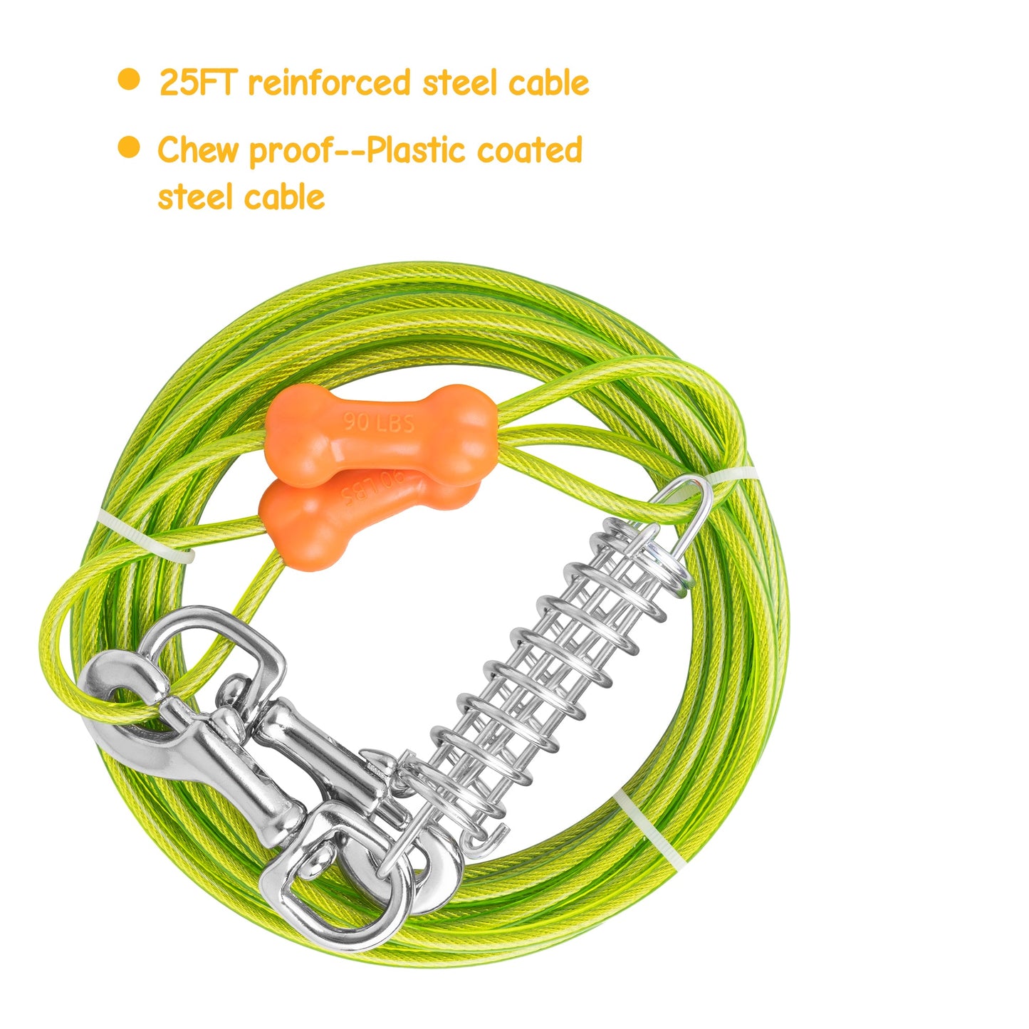 Tie-Out Cable & Spiral Stake with Spring