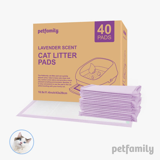 Cat Litter Box Pads Lavender 16.9” x 11.4” 40 Pieces