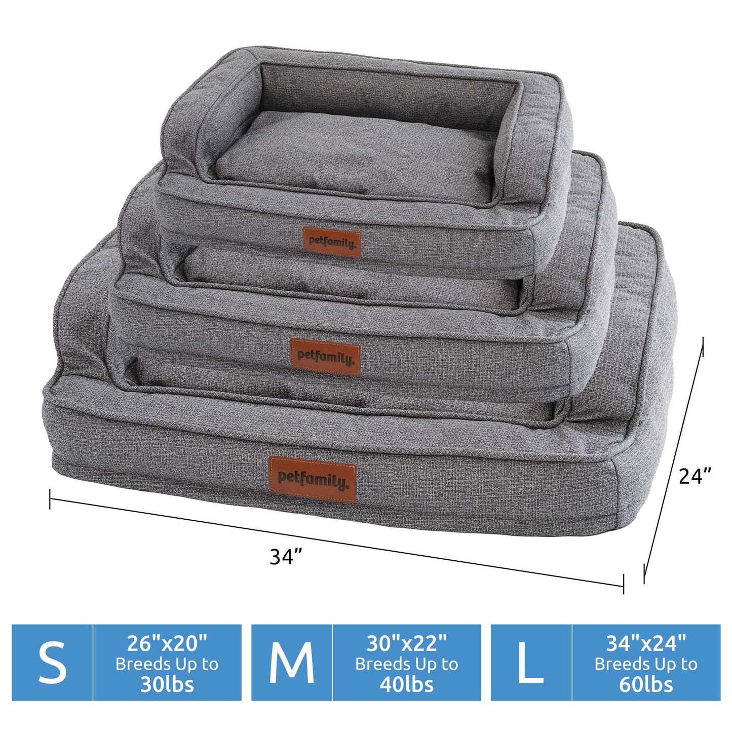 Pet Bed, Grey