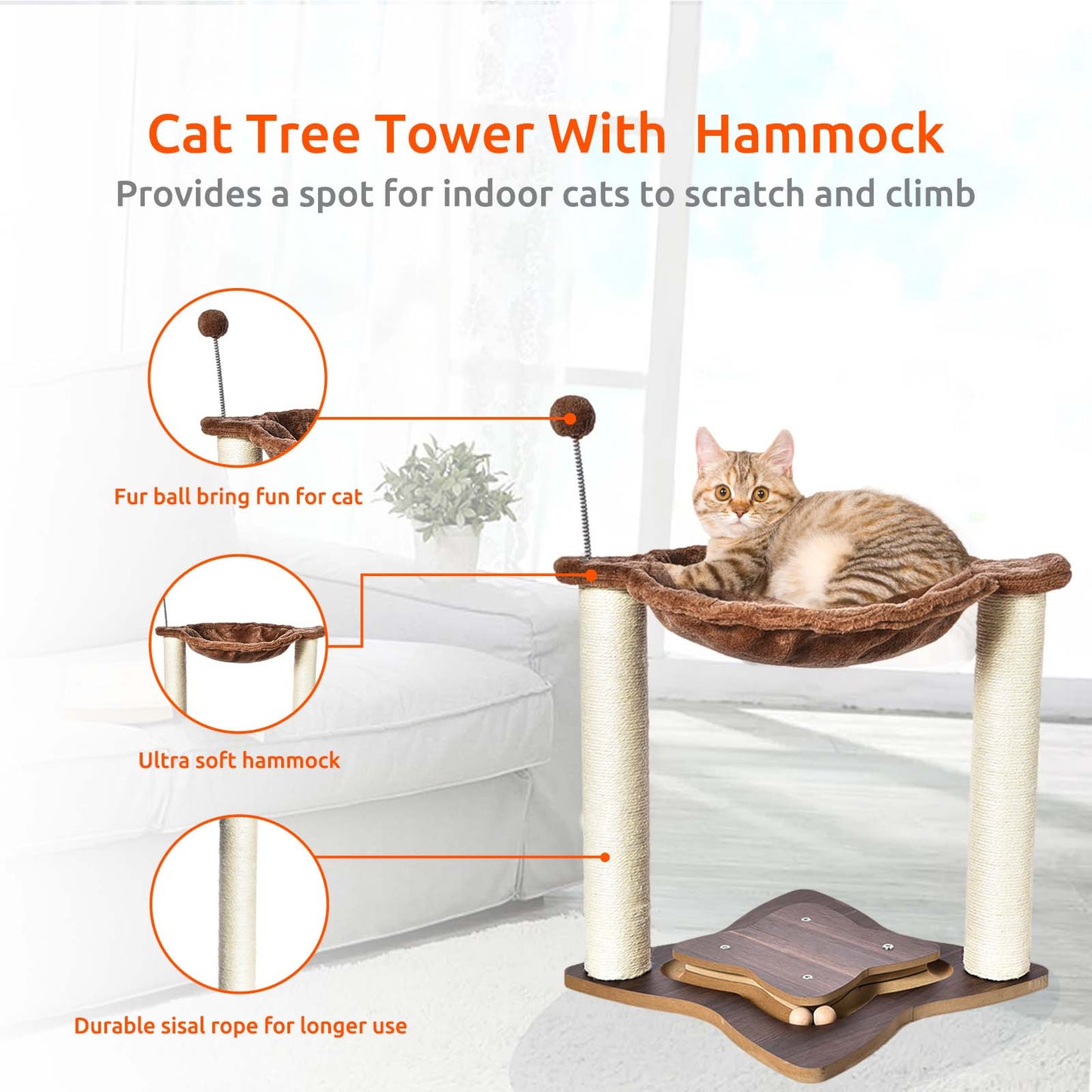 Cat Scratching Post with Hammock