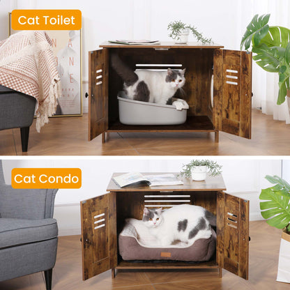 Cat Litter Box Enclosure Brown