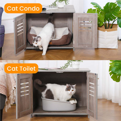 Cat Litter Box Enclosure Grey