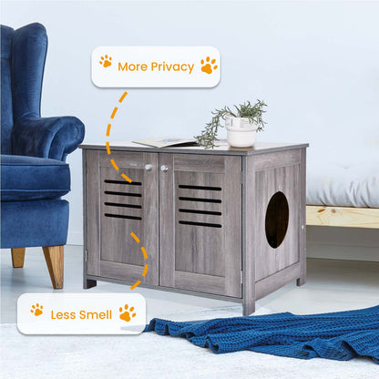 Cat Litter Box Enclosure Grey