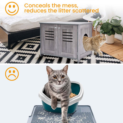 Cat Litter Box Enclosure Grey